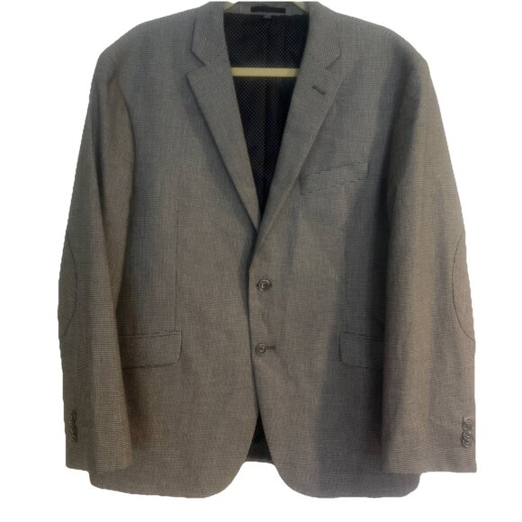 Jos. A. Bank 1905 Blazer Jacket Sz 42s Tailored Fit Linen Cotton Houndstooth EUC - Picture 1 of 16